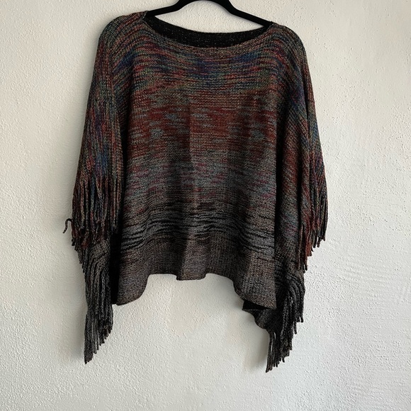 H.o.p.e. Woman Black Marled Tassel Showl, Size One Size - Picture 1 of 6